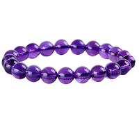bracciale di perline, Bracciale for la meditazione del Buddha, braccialetto con perline di ametista naturale, gemma fatta a mano, pietra preziosa semipreziosa, 6/8 mm, perline di cristallo rotonde, un