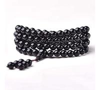 bracciale di perline, Bracciale in pietra naturale 108 perline Ossidiana oro ghiaccio/Ossidiana oro nero/Collana cristallo tè Elastico for Yoga Buddista Rosario Preghiera Fascino