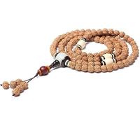 bracciale di perline, Bracciale, Legno 108 Bracciale Mala Preghiera Perline Rudraksha naturale Meditazione buddista tibetana Collana con texture unica Coppia di gioielli