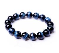 Bracciale di pietra per gli occhi della tigre blu feng Shui Bracciale di pietra per gli occhi di tigre bracciale in perline per le donne elastiche per attirare la ricchezza e allontanare gli spiriti