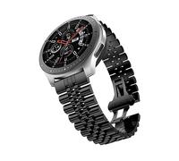 Bracciale di ricambio CADORABO Bracciale in acciaio inox 20mm compatibile con Samsung Galaxy Watch 42mm / 3 / 4 / 5 / Sport NERO, Acciaio Inox