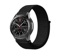 Bracciale di ricambio CADORABO Bracciale in nylon 20mm compatibile con Samsung Galaxy Watch 42mm / 3 / 4 / 5 / Sport NERO, Nylon