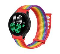 Bracciale di ricambio CADORABO Bracciale in nylon 20mm compatibile con Samsung Galaxy Watch 42mm / 3 / 4 / 5 / Sport ARCOBALENO, Nylon