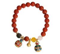 Bracciale di ricchezza Feng Shui Bracciale South Red Carnelian Agate Smalto Auspiciole Bracciale di di Bracciale Chakra Crystal Gemstone Talismano Spirituale Amuleto Attira la longevità di Denaro