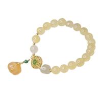 Bracciale di ricchezza Feng Shui, braccialetto di cristallo giallo, zucca retrò fortunata, fascino prospero, braccialetto di giada morbida hetiana, talismano di quarzo gemella, denaro di successo