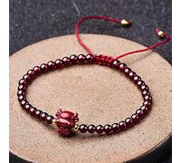 Bracciale di ricchezza Feng Shui Cinnabar Crystal Crystal Garnet Bracklet Charm per Il 2026 Anno di Bracciale Rosso Talisman Ox Strong Talisman per Protezione Buona Fortuna prosperità/2026, 21213