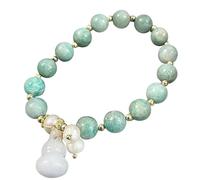 Bracciale di ricchezza Feng Shui e Tian Ruanyu Wulou/Gourd/Gourd che attraggono ricchezza, longevità, braccialetto a ciondolo di zucca, braccialetto di perline di pietra Tianhe, cristallo che attrae