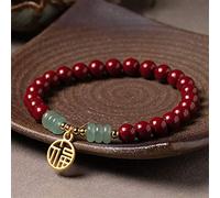 Bracciale di ricchezza Feng Shui Natural Cinnabar Buddha Beads Bracciale Collezionabile Lucky Charms Crystal Attrarre Buona fortuna Gioiello Gioiello Cinnabar