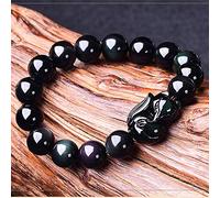 Bracciale di ricchezza feng shui per donne arcobaleno naturale eye ossidiano volpe bracciale bracciale mantra intagliata bracciale bracciale elastico tramano per il denaro per la prosperità buona
