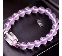 Bracciale di ricchezza feng shui per donne rosa naturale al quarzo a sei parole trasferimento tubo di trasferimento bracciale perle in cristallo rosa bracciale attira la ricchezza forte talismano, 8mm