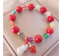 Bracciale di ricchezza Feng Shui Wu Lou/Hulu/Calabash Bracciale Crystal Bracciale Cristallo Calcedy Multi-GEM Chakra Bilanciante Amuleto gemella per gemma per l'energia fisica della prosperità di