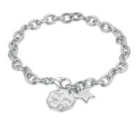 Bracciale Donna a Catena Acciaio con Frasi Incise Sagapò Cuore Stella Sole