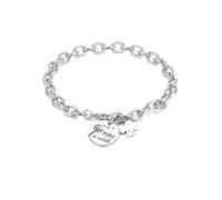Bracciale Donna a Catena Acciaio con Frasi Incise Sagapò Cuore Stella Sole