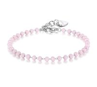 Bracciale Donna Acciaio con Sfere in Vetro Rosa Lilla o Turchese Sagapò Gioielli