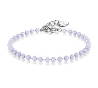 Bracciale Donna Acciaio con Sfere in Vetro Rosa Lilla o Turchese Sagapò Gioielli