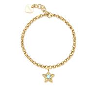 Bracciale Donna Acciaio Dorato Stella Quadrifoglio Cuore e Cristallo S'agapo