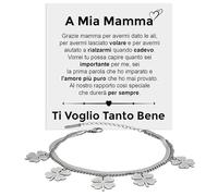 Bracciale Donna Acciao Inox Lucidato Festa della Mamma Compleanno Idee Regali per lei, Bracciali Tennis oro Idea Regalo Natale - Cofanetto con DEDICA incluso (Mamma 3)
