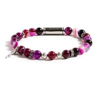 Bracciale Donna Agata Viola e Lava Vulcanica Corno Argento 925 Magnetico | Desja