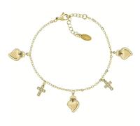 Bracciale Donna Amen SACRO CUORE e CROCE in Acciaio Gold codice ACBR818392G