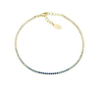 Amen Bracciale Donna TENNIS MANIA BLU Argento 925 dorato zirconi Multicolor 17+3 cm cod. BT1DEGBL17