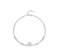 Bracciale Donna Amore Bracciale Donna Bracciale Donna Stella Argento Pt950 e Oro Bianco Regalo Migliore Amica, 19+3CM, Oro bianco 18 carati