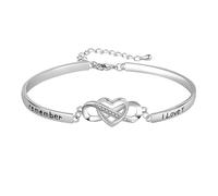 Bracciale Donna Argento 925 Bracciale Infinito Cuore,Bracciale Donna Braccialetto Infinito Bracciali Cuore,Amore Regolabile Braccialetto Ragazza Bracciali Regali per Regalo per la Festa Della Mamma -2
