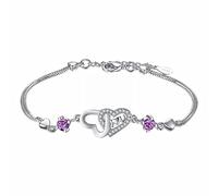 Bracciale Donna Argento 925 Braccialetti A Forma Di Doppio Cuore Di Braccialetti Di Gioielli Femminili Braccialetti Di Di Per Regali Di Gioielli Da Sposa Da Donna Regali Per Lei Compleanno Bracciali