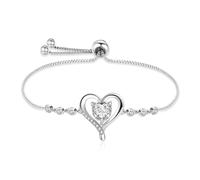 Bracciale Donna Argento 925 Braccialetto Cuore Gioielli Regalo Donna Regalo Natale Compleanno Festa Della Mamma per Moglie Amiche Amica Regali Per Lei