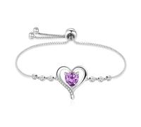 Bracciale Donna Argento 925 Braccialetto Cuore Gioielli Regalo Donna Regalo Natale Compleanno Festa Della Mamma per Moglie Amiche Amica Regali Per Lei