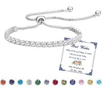 Bracciale Donna Argento Bracciale Tennis Con 12 Colori Di Pietre Natali E 5A Spa