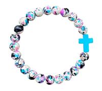 Bracciale Donna Argento Braccialetti di cristallo ispiratori per aumentare l'autostima Gioielli energetici con perline di pietra del sole da indossare ogni giorno Unisex ispiratori 4 ( Sky Blue, 12cm)