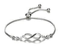 Bracciale Donna Braccialetto Infinito Bracciali Cuore, Bracciale Donna Argento 925 Bracciale Infinito Cuore Amore Regolabile Braccialetto Ragazza Bracciali Donna Regali per Amica,la Festa Della Mamma