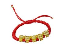 Bracciale Donna Bue Rosso in Oro Placcato, Stile Zodiacale Classico | Gioiello Donna per Business e Welfare Aziendale, Simbolo di Benedizione, Tono Rosso, Design Retrò