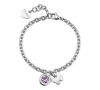 Bracciale Donna Catena Acciaio Farfalla Cristallo Viola Sagapo SKT61
