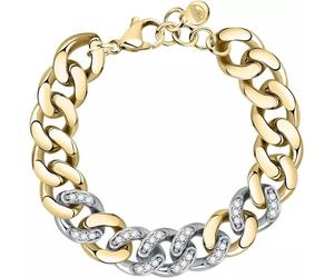 BRACCIALE DONNA CHIARA FERRAGNI BRAND BOSSY CHAIN,ACCIAIO E ORO ZIRCONI BIANCHI