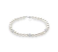 Bracciale Donna COMETE FILI DI PERLE ACQUADOLCE ORO SFERE DIAMANTATE codice BRQ1