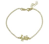 Bracciale donna con pavoncella sarda portafortuna in argento dorato