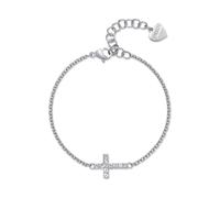 Bracciale Donna Croce Cristalli Acciaio Anallergico Oro Sagapo Gioielli