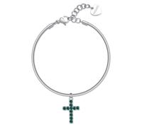 Bracciale Donna Croce Cristalli Acciaio Anallergico Sagapo SDZ78 SDZ80 Regalo