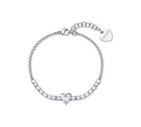 Bracciale Donna Cuore Bianco con Zirconi in Acciaio Sagapo SDZ151