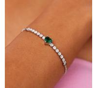Bracciale Donna Cuore Verde Sagapo Idea Regalo Acciaio Zirconi SDZ154 S'agapo