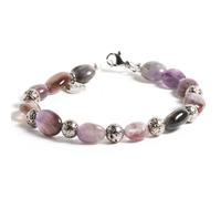Bracciale Donna Desja pietra dura naturale Quarzo rosa rutilato lava vulcanica