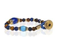 Bracciale Donna Gerba Lab LW02 In Filo Cerato E Perle In Pietra Occhio Di Tigre