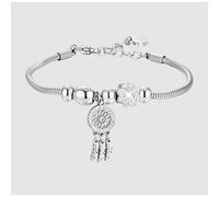 BRACCIALE DONNA IN ACCIAIO ACCHIAPPASOGNI E CRISTALLI