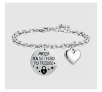 BRACCIALE DONNA IN ACCIAIO AMICIZIA NON C'E' TESORO PIù PREZIOSO