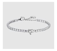 BRACCIALE DONNA IN ACCIAIO CON CRISTALLI BIANCHI E CUORE CRISTALLO