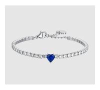 BRACCIALE DONNA IN ACCIAIO CON CRISTALLI BIANCHI E CUORE CRISTALLO BLU