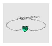 BRACCIALE DONNA IN ACCIAIO CON CUORE CRISTALLO VERDE