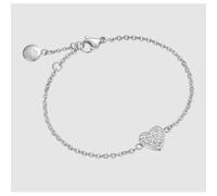 BRACCIALE DONNA IN ACCIAIO CON CUORICINO E CRISTALLI BIANCHI