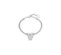 BRACCIALE DONNA IN ACCIAIO CON FARFALLA E CRISTALLI BIANCHI